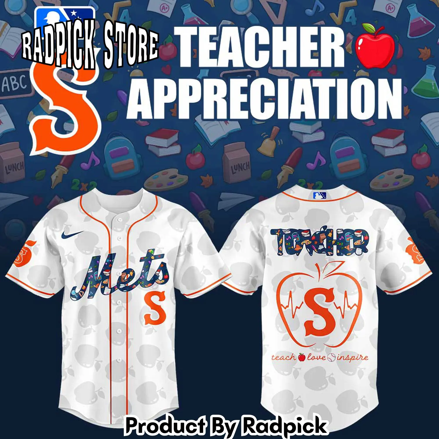 Radpick syracuse mets teacher appreciation combo baseball jersey rp12737